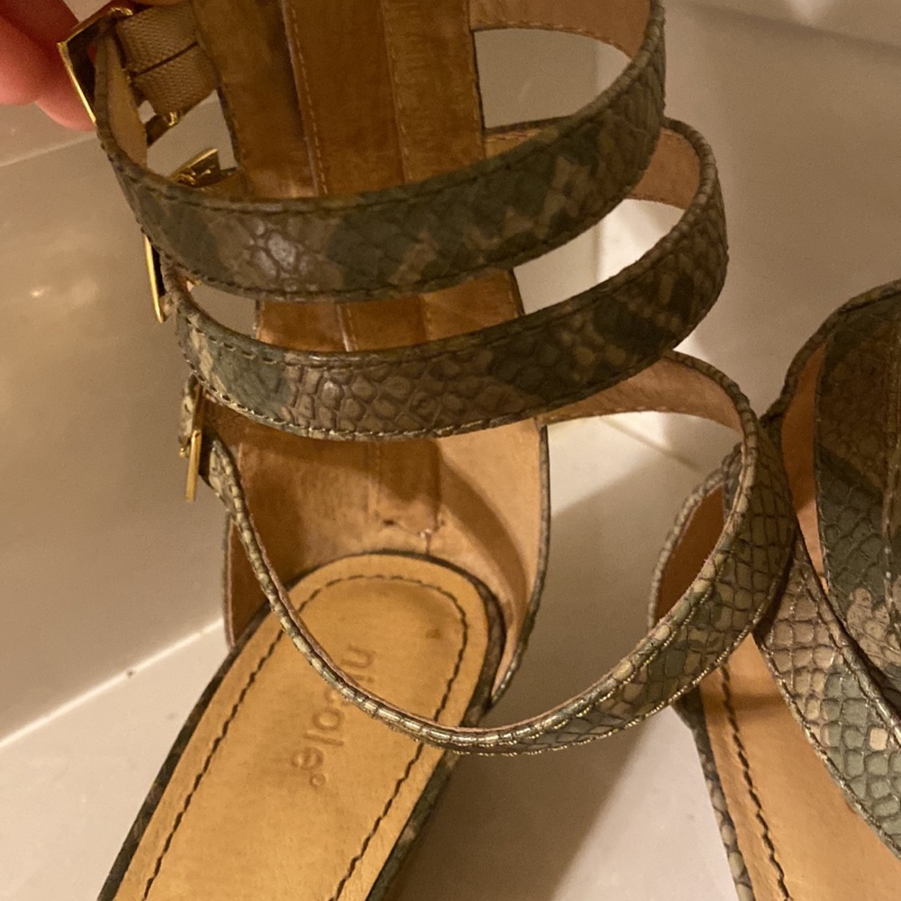 Faux Snakeskin Gladiator Sandals - Picture 2 of 6